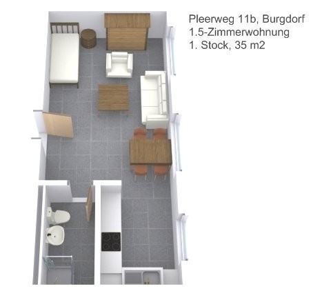 Moderne 1.5-Zimmerwohnung 2