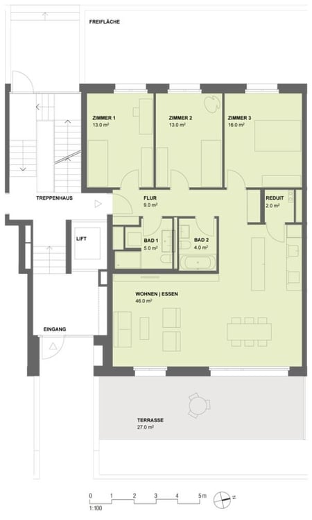 Familienfreundliche 4.5-Zimmerwohnung mit zwei privaten Gartenbereiche 7