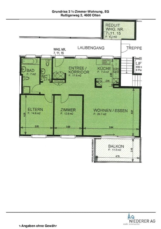 Ruhig gelegene 3½-Zimmerwohnung, 91.8 m2 7