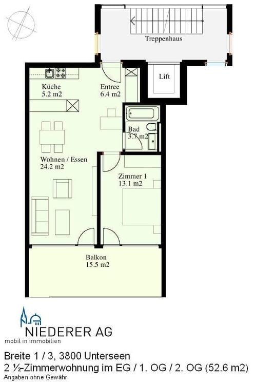 Attraktive 2.5-Zimmerwohnung in Unterseen 6