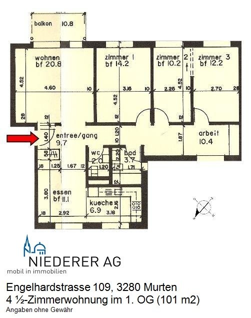 4.5-ZW à 101 m² im 1. OG 12