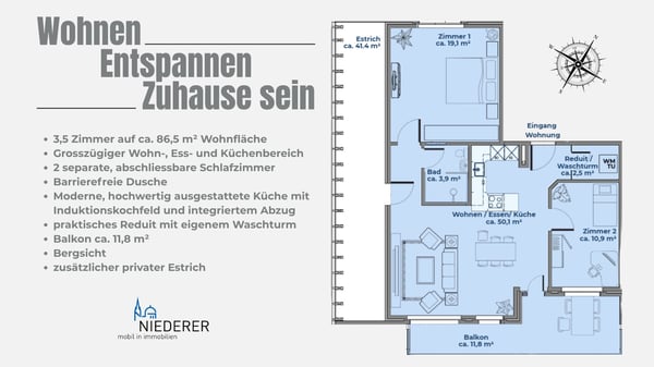 Einmalige Gelegenheit: Grosszügige 3,5 Zimmer Dachwohnung mit viel zusätzlichem Platz 2