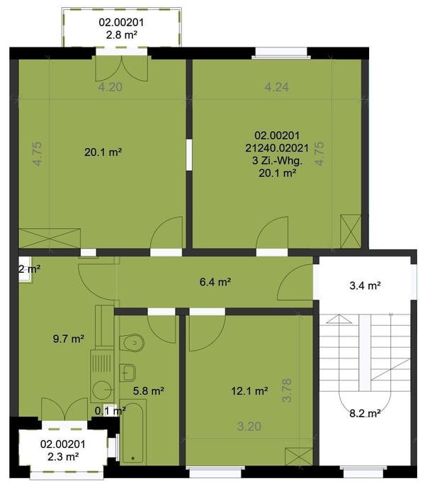 Mitten in der Länggasse: 3-ZW an 74 m² im 2. OG 10