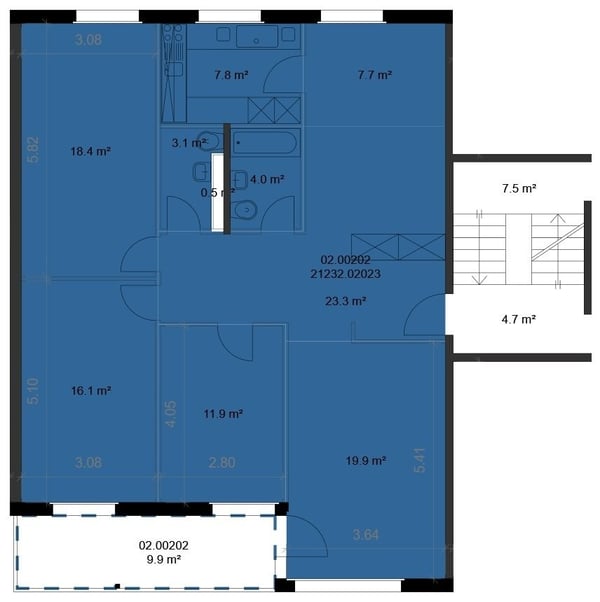 Grosse 4.5-ZW à 112 m2 im 2. OG mit Bergsicht 9
