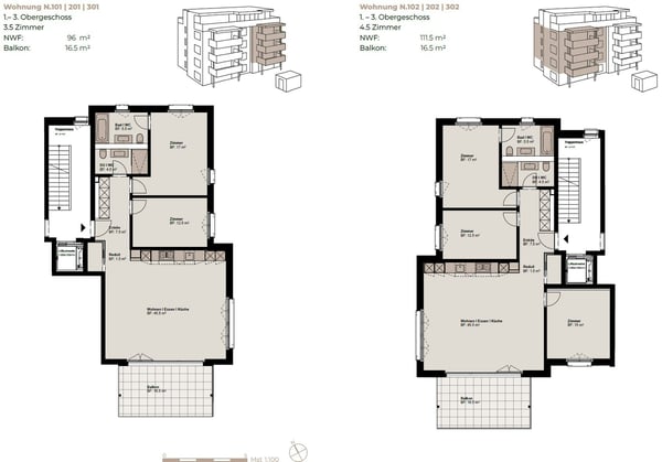 4.5-Zimmerwohnung mit grossem Balkon im Neubauprojekt