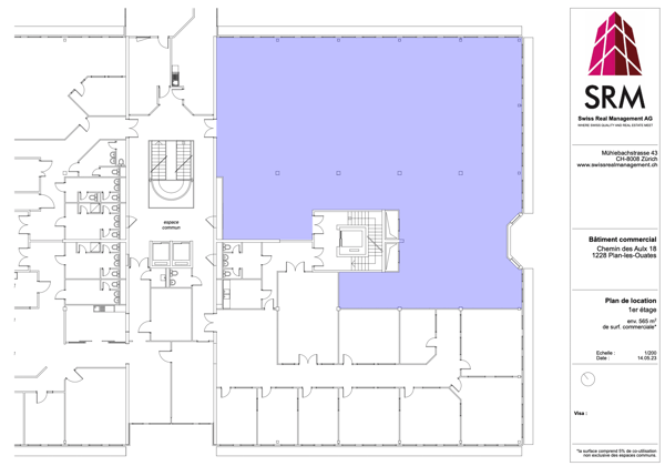 Magnifique locaux d'env. 750m2 au 1er étage du CTN 18 1