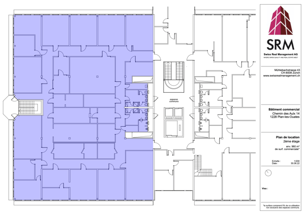 980m2 Laborräume im 2. Stock des CTN 14 in Plan-les-Ouates 2