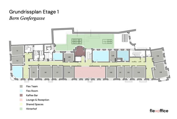 Flexible & moderne Büroflächen im FlexOffice Bern Genfergasse 11
