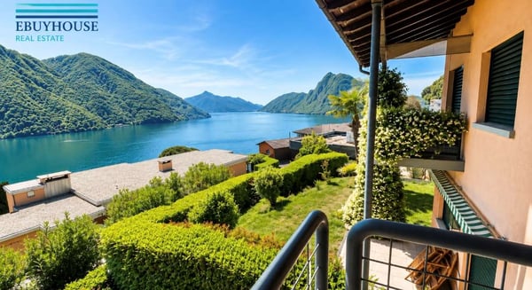 Villetta a schiera vista lago con giardino privato 13