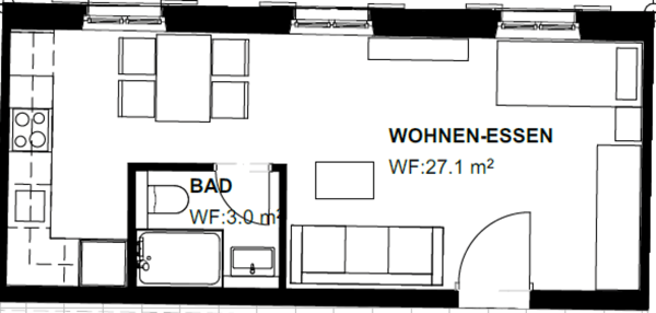 Charmantes 1.5-Zimmer-Studio 6
