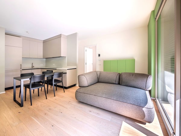 Nuovissimo appartamento 1.5 locali con giardino privato e portico 1