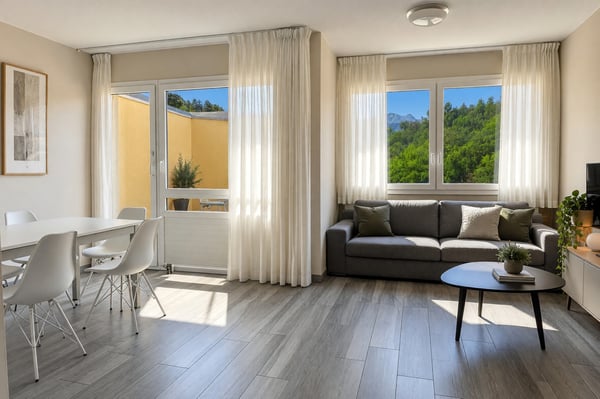 4,5 ristrutturato con terrazza e vista aperta.