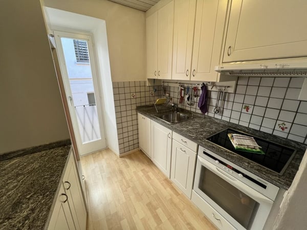 Casa bifamigliare a schiera centrale di 2 + 3.5 locali, con corte 10