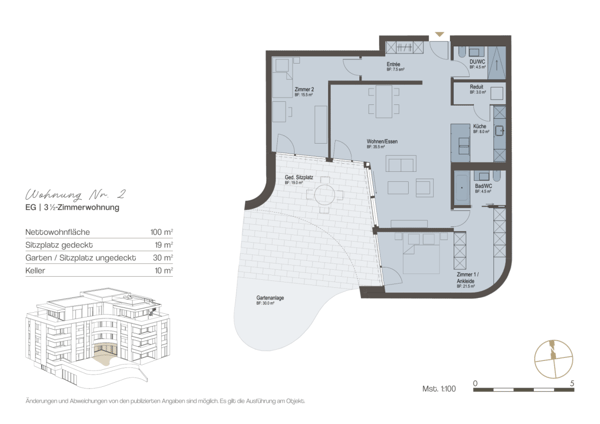«Felice» Vitznau - 3½-Zimmer-Gartenwohnung mit privatem Aussenbereich 2
