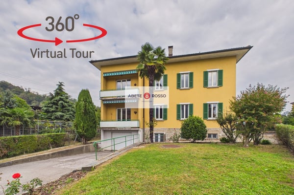 Casa con 2 appartamenti e giardino, in zona strategica, con prospettive di miglioramento