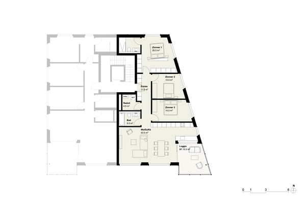 4.5 Zi. Neubauwohnung mit Loggia 3.B 6