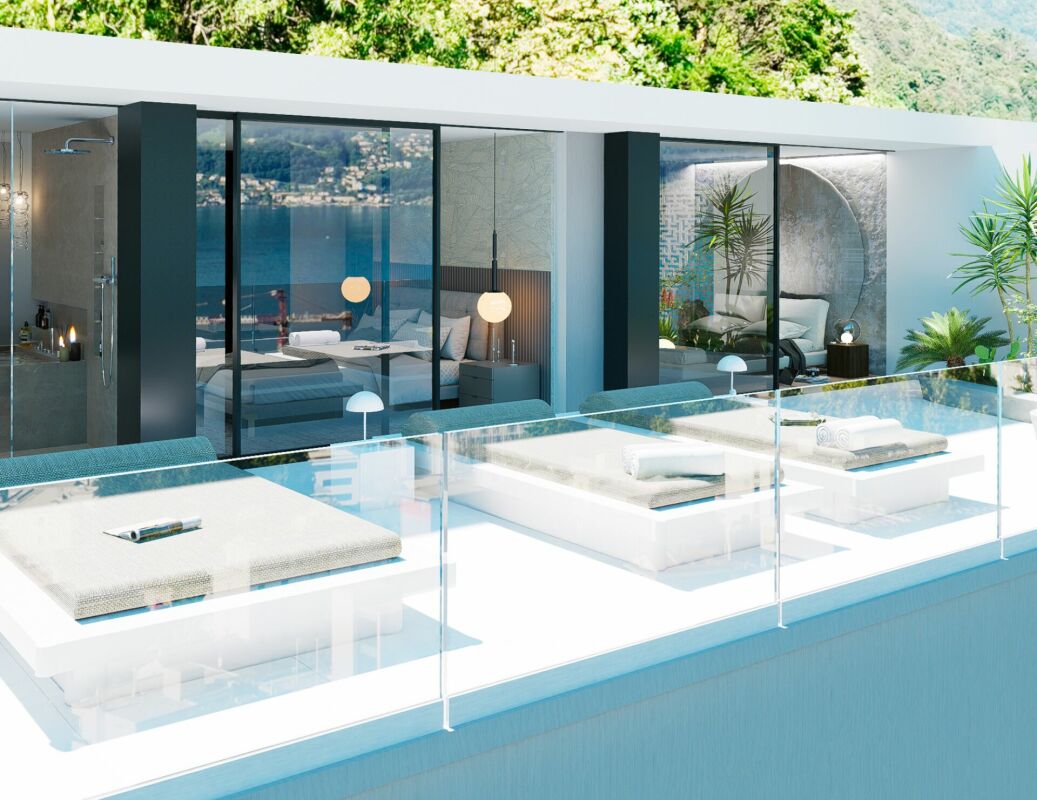 Attico da sogno con vista lago, wellness e piscina