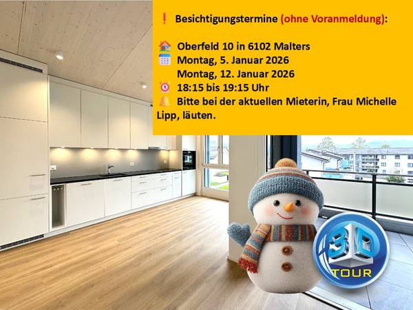 Neu erstellte  2½ Zimmer Dachwohnung im Zuge der Aufstockung