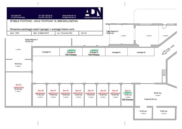 Bellinzona - Affittasi  2 posteggi esterni scoperti + 1 coperto 2