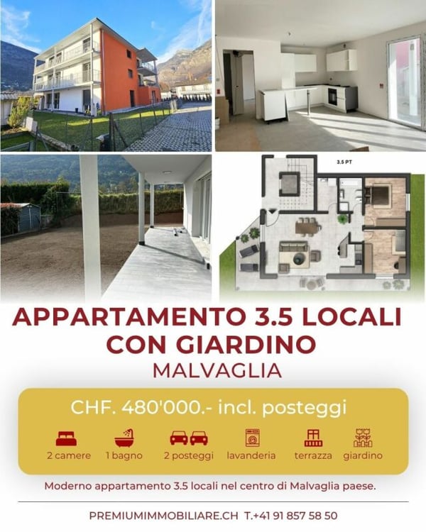 APPARTAMENTO 3.5 LOCALI CON GIARDINO
