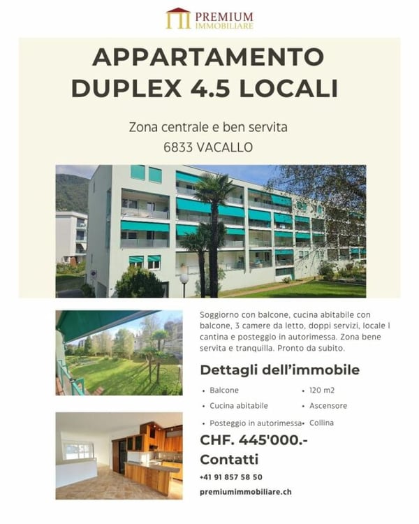 APPARTAMENTO 4.5 LOCALI A VACALLO
