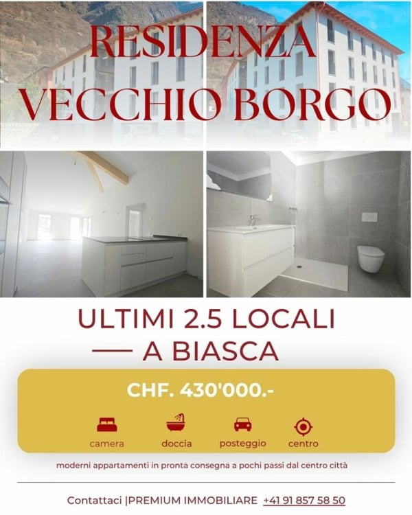 NUOVI APPARTAMENTI 2.5 LOCALI A BIASCA 1