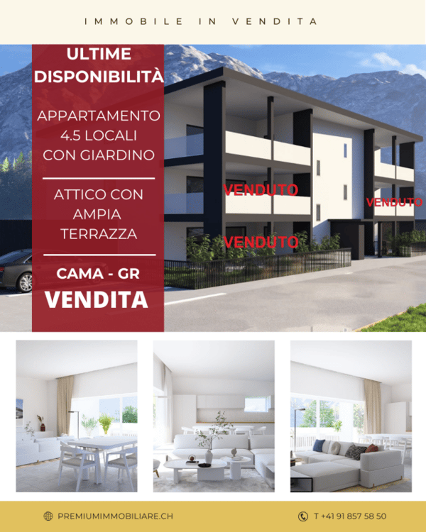 ULTIME DISPONIBILITÀ - NUOVI APPARTAMENTI A CAMA 1