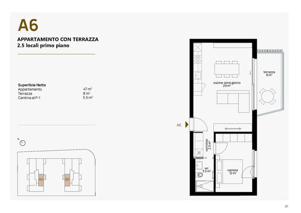 Appartamento arredato 2.5 locali con terrazzo - Lumino (TI) 9
