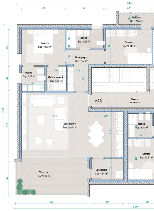 BELLINZONA - VENDESI NUOVO 3.5 LOCALI CON AMPIA TERRAZZA 7