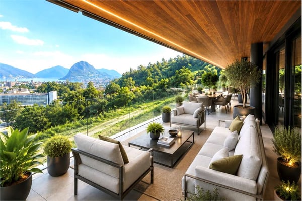 Attico panoramico con ampia terrazza e vista lago nella nuova Residenz 1
