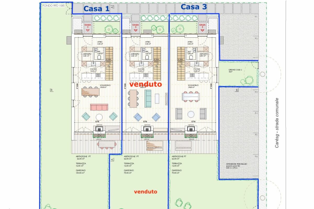 Einfamilien-/Reihenhaus mit Garten und 2 Parkplätzen