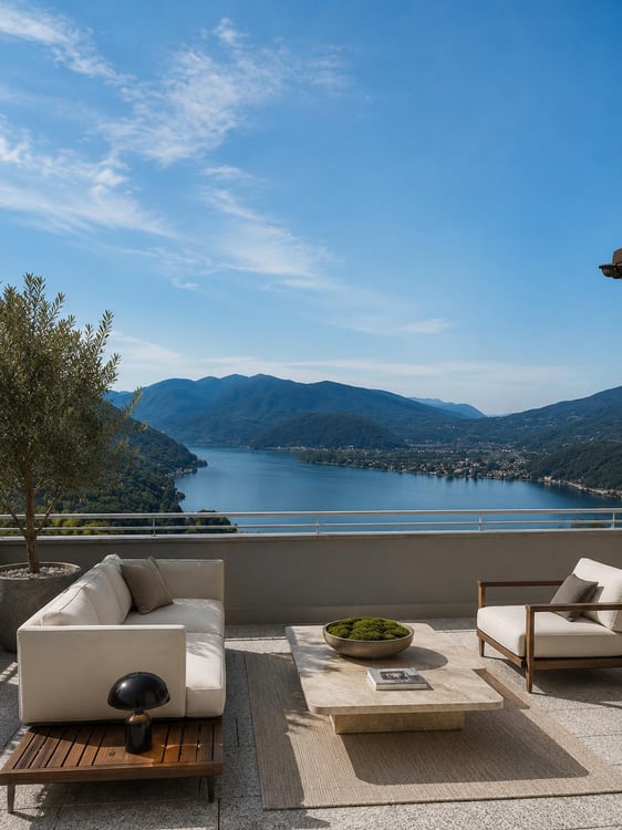 Elegante villa con vista panoramica sul lago, piscina a sfioro e giardino privato 11