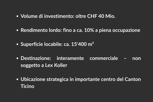Immobile commerciale a reddito – Svizzera italiana 2