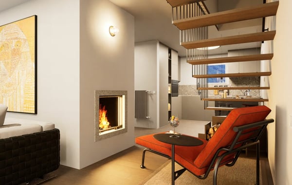 Duplex Luminoso e Tranquillo con Camino ad Ascona / Helle und Ruhige Maisonette mit Kamin in Ascona 3