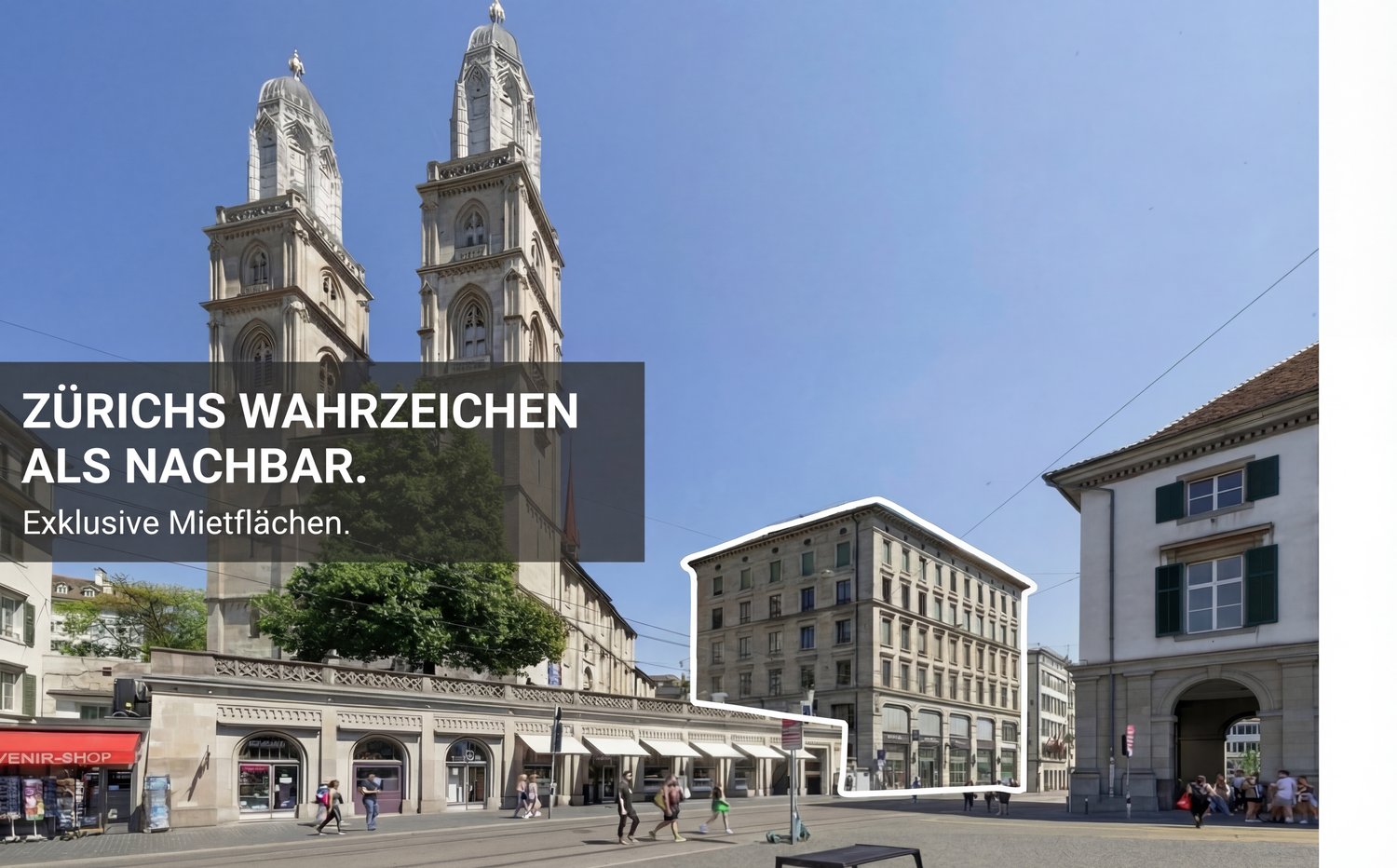 Historical building located close to landmark, modern architecture