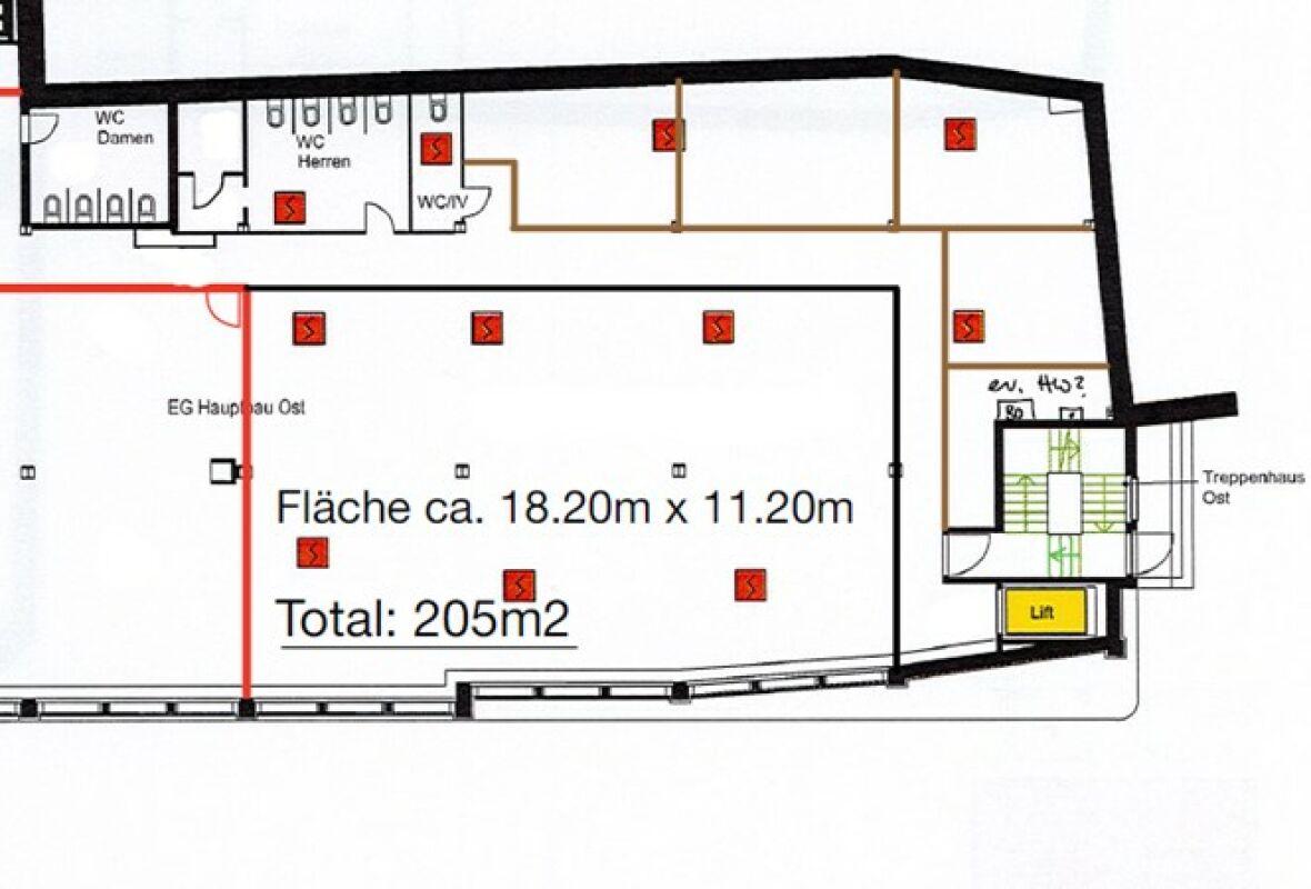 Emplacement idéal avec vue sur le Rhin dans le centre d'affaires Mühlenen