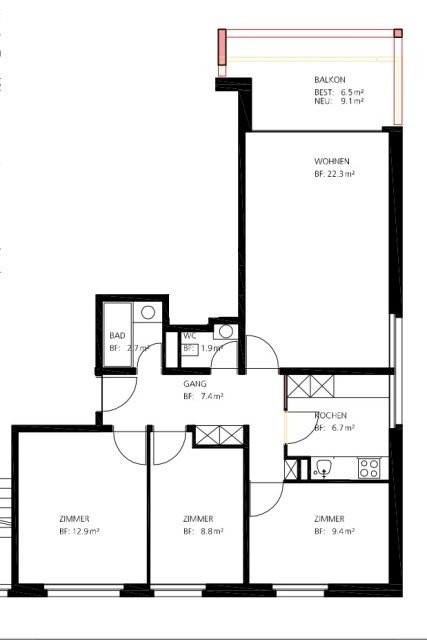 zentrale Stadtwohnung mit Balkon 11