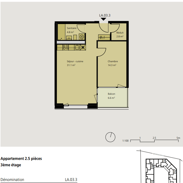 Appartement de 1.5 pièces au 3ème étage à louer à Delémont 2