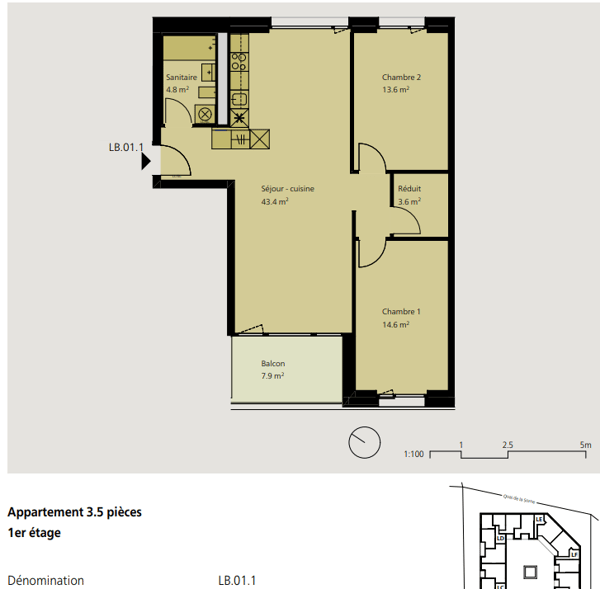 Appartement de 1.5 pièces au 1er étage à louer à Delémont 5