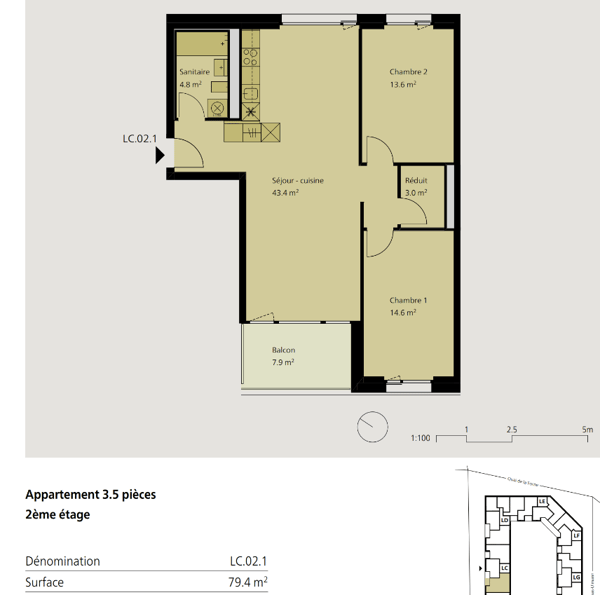 Bel appartement de 3.5 pièces au 2ème étage à louer à Delémont 1 2