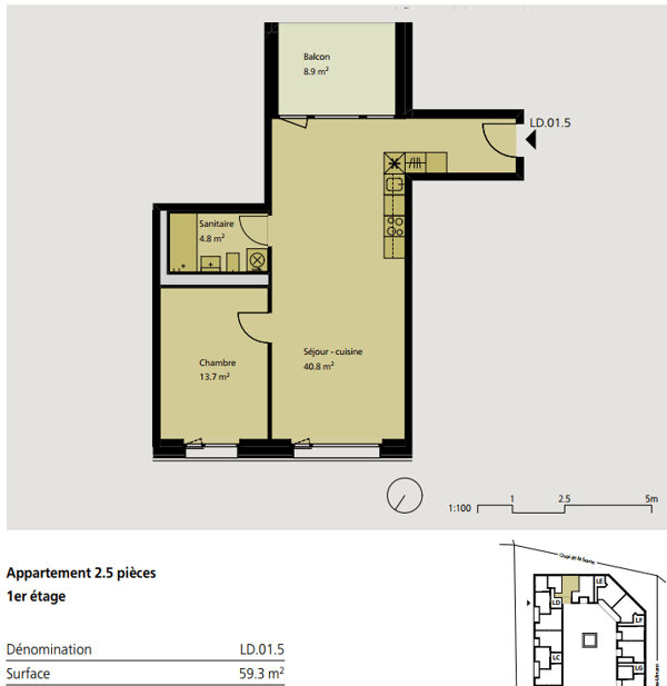 Bel appartement de 2.5 pces au 1er étage à louer à Delémont 5