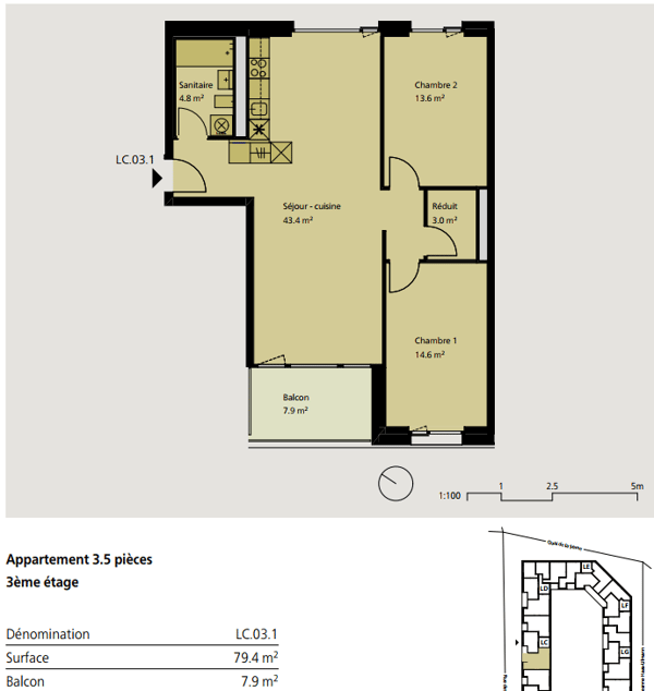 Joli appartement de 3.5 pièces à louer à Delémont 2