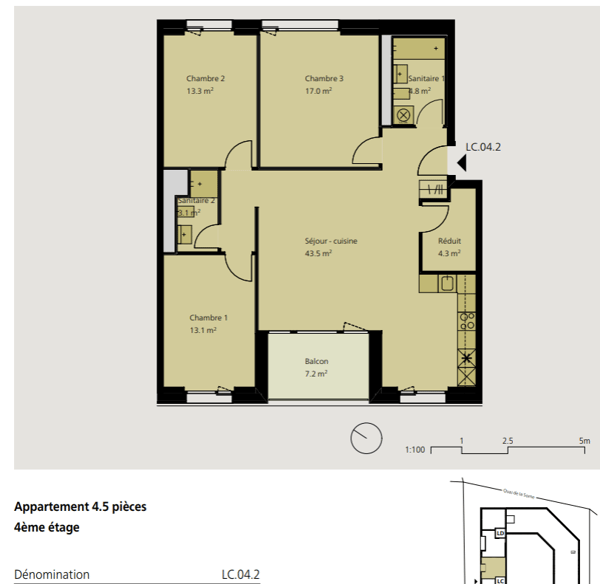 Appartement de 4.5 pces à louer au 4ème étage à Delémont 1 5