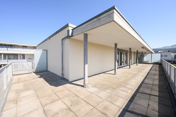 Attraktive, helle Attika-Wohnung mit Schwimmteichnutzung und grosser Terrasse 84m2
