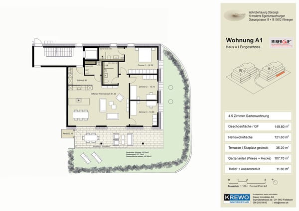 Moderne 1.5-Zimmer-Neubau-Wohnung mit Terrasse und Garten in Villmergen 17