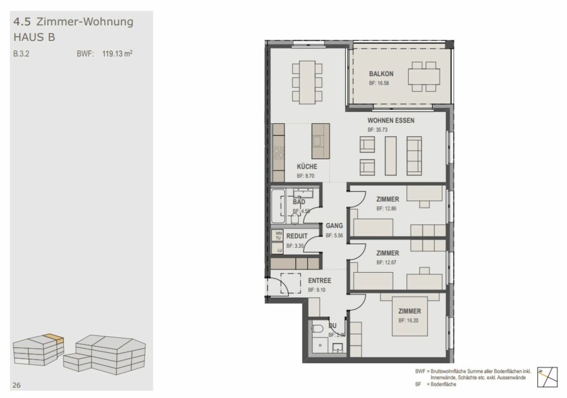 Rental: 4.5-room attic apartment
