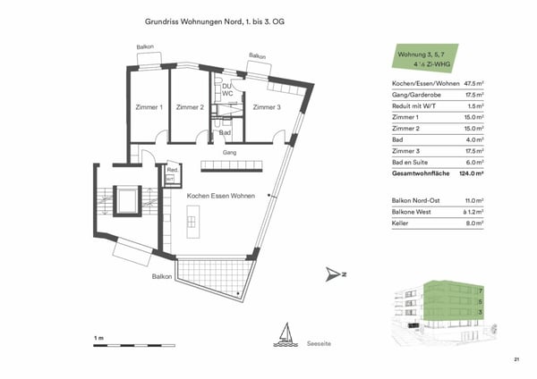 1.5 Zimmerwohnung im 3. OG/DG - Whg. 07 11