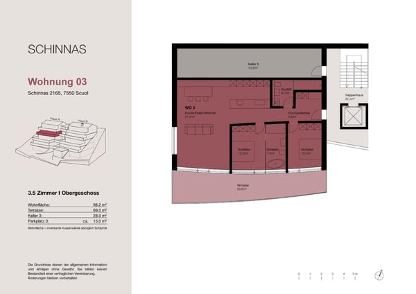Neubau: 1.5-Zimmer und 4.5-Zimmer Terrassenwohnung in Schinnas, Scuol 9