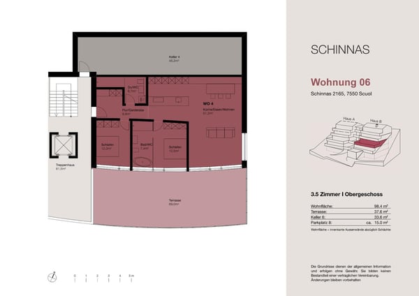 Neubau: 1.5-Zimmer und 4.5-Zimmer Terrassenwohnung in Schinnas, Scuol 12