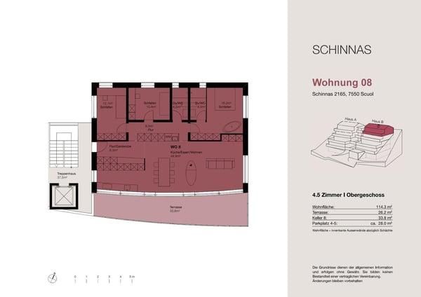 Neubau: 1.5-Zimmer und 4.5-Zimmer Terrassenwohnung in Schinnas, Scuol 14